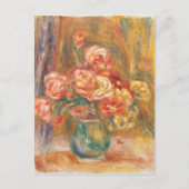 ヴィンテージピエールオーギュストルノアール花瓶のバラ シーズンポストカード (正面)