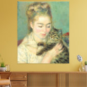 ヴィンテージピエール・アウグストルノアール猫の女性 キャンバスプリント (インサイチュ (リビング))