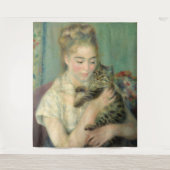 ヴィンテージピエール・アウグストルノアール猫の女性 タペストリー (正面)