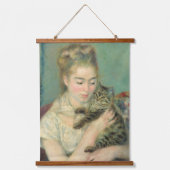 ヴィンテージピエール・アウグストルノアール猫の女性 吊り下げ型タペストリー (正面)