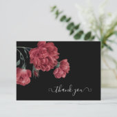 ヴィンテージピオニーズブラックブライダルシャワー サンキューカード (スタンド正面)