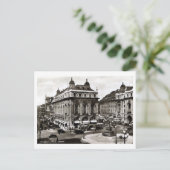 ヴィンテージピカデリー・サーカスの白黒の写真 ポストカード (スタンド正面)