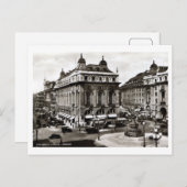 ヴィンテージピカデリー・サーカスの白黒の写真 ポストカード (正面/裏面)