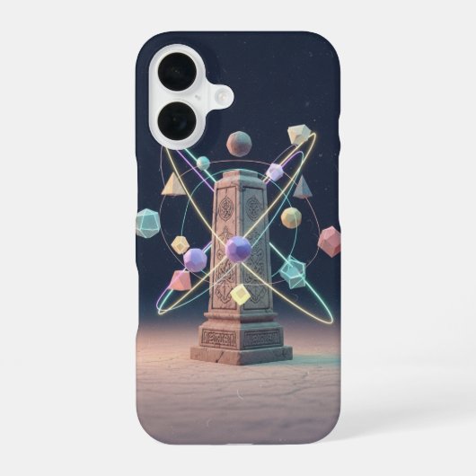 ヴィンテージピクセルアーケードの神秘的なモニュメント iPhone 16ケース (裏面)