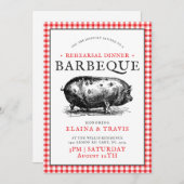 ヴィンテージピクニックスタイル | リハーサルディナー | ロースト 招待状 (正面/裏面)