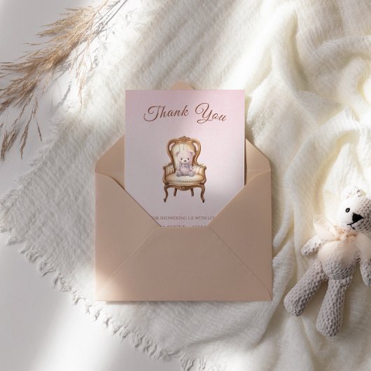 ヴィンテージピクラシックンク女子ベイビーシャワーありがとう サンキューカード