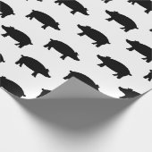 ヴィンテージピグシルエットカスタム背景色 ラッピングペーパー (角)