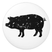 ヴィンテージピグシルエットドア及び引き出しノブ セラミックノブ (正面)