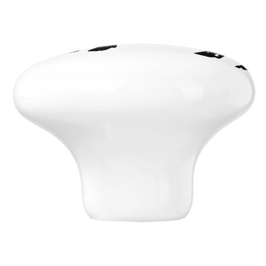 ヴィンテージピグシルエットドア及び引き出しノブ セラミックノブ (側面)