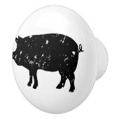 ヴィンテージピグシルエットドア及び引き出しノブ セラミックノブ (右)