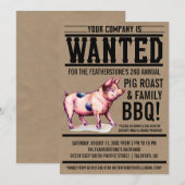 ヴィンテージピグローストファミリーBBQ招待状 招待状 (正面/裏面)