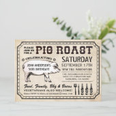 ヴィンテージピグロースト招待状(チケットスタイル) 招待状 (スタンド正面)
