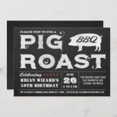ヴィンテージピグローストBBQ招待状シャルボード 招待状 (正面/裏面)