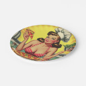 ヴィンテージピザガール ペーパープレート (アングル)