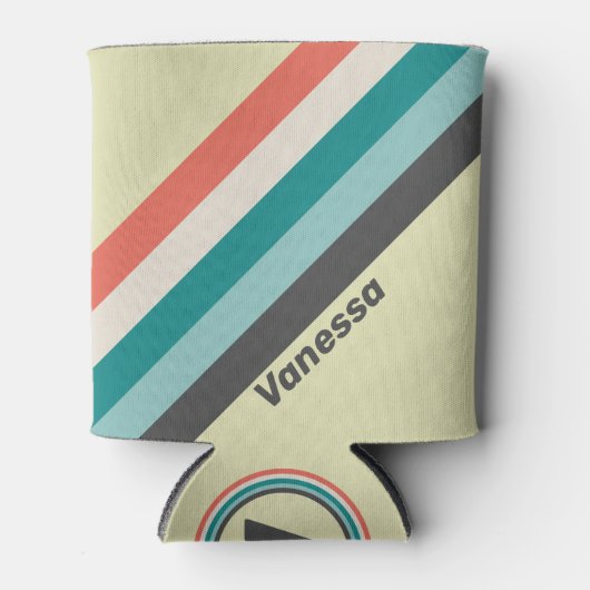 ヴィンテージピストストライプラチオの名前 缶クーラー (正面)