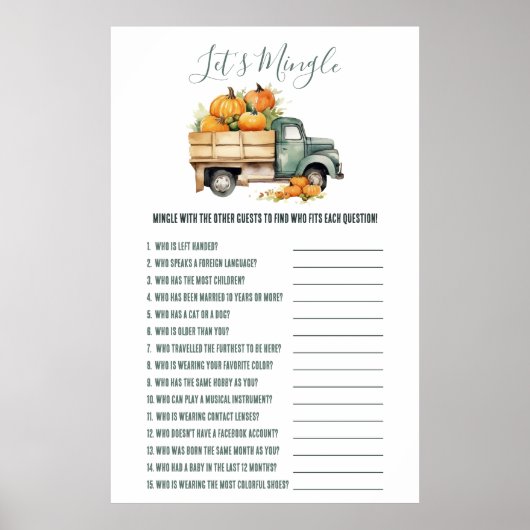 ヴィンテージピックアップトラックで赤ちゃんシャワーゲームを混ぜよう ポスター (正面)