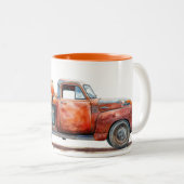 ヴィンテージピックアップトラックパンプキンハーベスト ツートーンマグカップ (正面右)