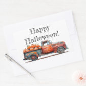 ヴィンテージピックアップトラックパンプキンハーベスト 長方形シール (封筒)