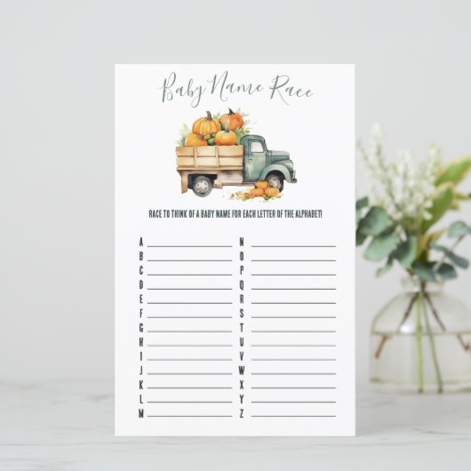 ヴィンテージピックアップトラックベビー名レースシャワーゲーム (スタンド正面)