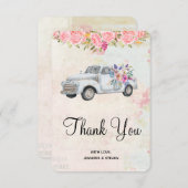 ヴィンテージピックアップトラック素朴の水の色ありがとう サンキューカード (正面/裏面)