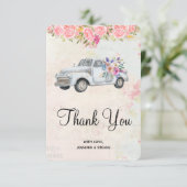 ヴィンテージピックアップトラック素朴の水の色ありがとう サンキューカード (スタンド正面)