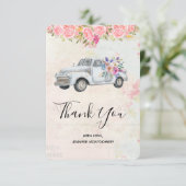 ヴィンテージピックアップトラック素朴の水の色ありがとう サンキューカード (スタンド正面)