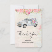 ヴィンテージピックアップトラック素朴の水の色ありがとう サンキューカード (正面)