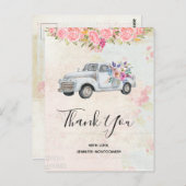 ヴィンテージピックアップトラック素朴の水の色ありがとう ポストカード (正面/裏面)