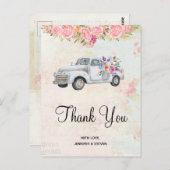 ヴィンテージピックアップトラック素朴の水の色ありがとう ポストカード (正面/裏面)