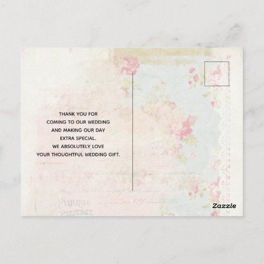 ヴィンテージピックアップトラック素朴の水の色ありがとう ポストカード (裏面)