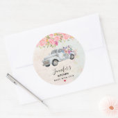 ヴィンテージピックアップトラック素朴の水の色キッチン ラウンドシール (封筒)