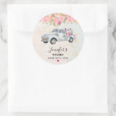 ヴィンテージピックアップトラック素朴の水の色キッチン ラウンドシール (バッグ)