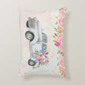 ヴィンテージピックアップトラック素朴の水色 アクセントクッション (正面(垂直))