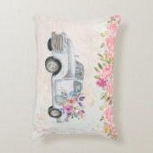 ヴィンテージピックアップトラック素朴の水色 アクセントクッション (裏面(縦))