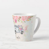 ヴィンテージピックアップトラック素朴の水色 カフェラテマグ (右アングル)