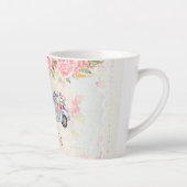 ヴィンテージピックアップトラック素朴の水色 カフェラテマグ (右)