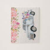 ヴィンテージピックアップトラック素朴の水色 ジグソーパズル (縦)