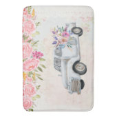 ヴィンテージピックアップトラック素朴の水色 バスマット (正面縦)