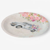 ヴィンテージピックアップトラック素朴の水色 ペーパープレート (アングル)