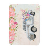 ヴィンテージピックアップトラック素朴の水色 マグネット (縦)