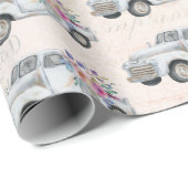 ヴィンテージピックアップトラック素朴の水色 ラッピングペーパー (ロールコーナー)