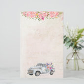 ヴィンテージピックアップトラック素朴水彩文房具 便箋 (スタンド正面)