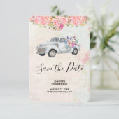 ヴィンテージピックアップトラック素朴水彩誕生日 セーブザデート (スタンド正面)