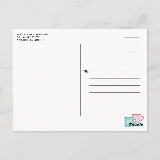 ヴィンテージピックアップトラック&ツリーズファームハウスクリスマス ポストカード (裏面)