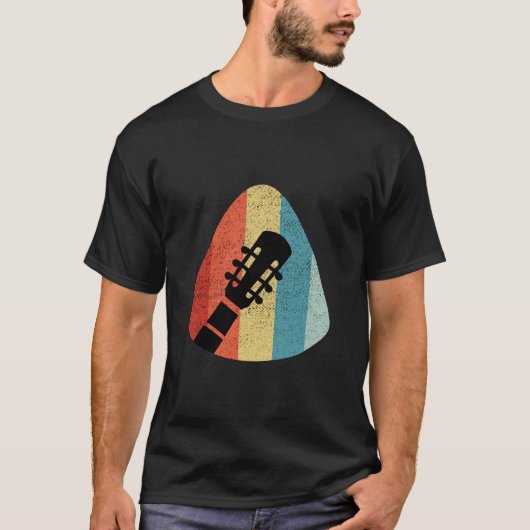 ヴィンテージピックギターデザインTシャツ Tシャツ (正面)