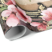 ヴィンテージピック（フレームピンク）フローラ ラッピングペーパー (ロールコーナー)