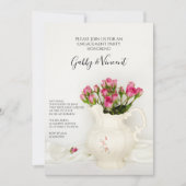 ヴィンテージピッチャー&ピンクローズ婚約パーティ 招待状 (正面)