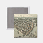 ヴィンテージピッツバーグの絵図（1902年） マグネット (正面/裏面)