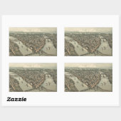 ヴィンテージピッツバーグの絵図（1902年） 長方形シール (シート)