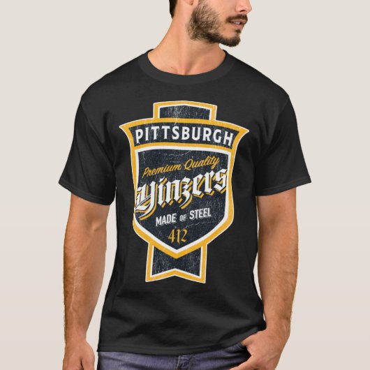 ヴィンテージピッツバーグインツァービールラベルYinzer Prid Tシャツ (正面)